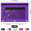 3 Ring Binder Pencil Pouch, 2 Pack Pencil Pouches with Zipper-Pencil Case with Double Pocket and Mesh Window (Purple&Red)
