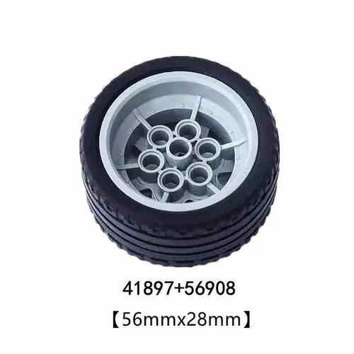 MOC High-Tech Tire Wheel Hub DIY Bricks Car Truck 44309 70695 15413 Construction Building Blocks Compatible Motorcycle Race Toys