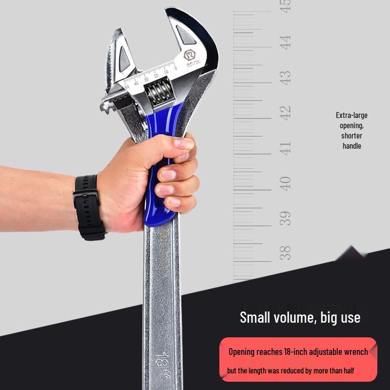 Short Handle Large Opening Adjustable Multifunctional Wrench for Bathroom