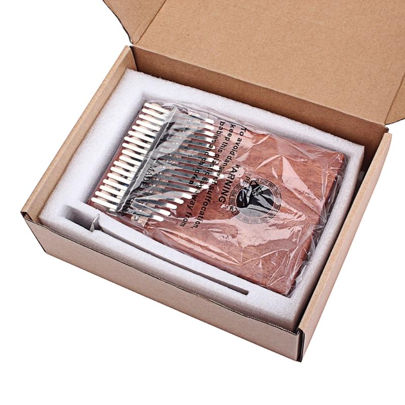 Kalimba 17 Keys Thumb Piano with Study Instruction & Tune Hammer Wood Finger Piano for Kids Adult Beginners Professional