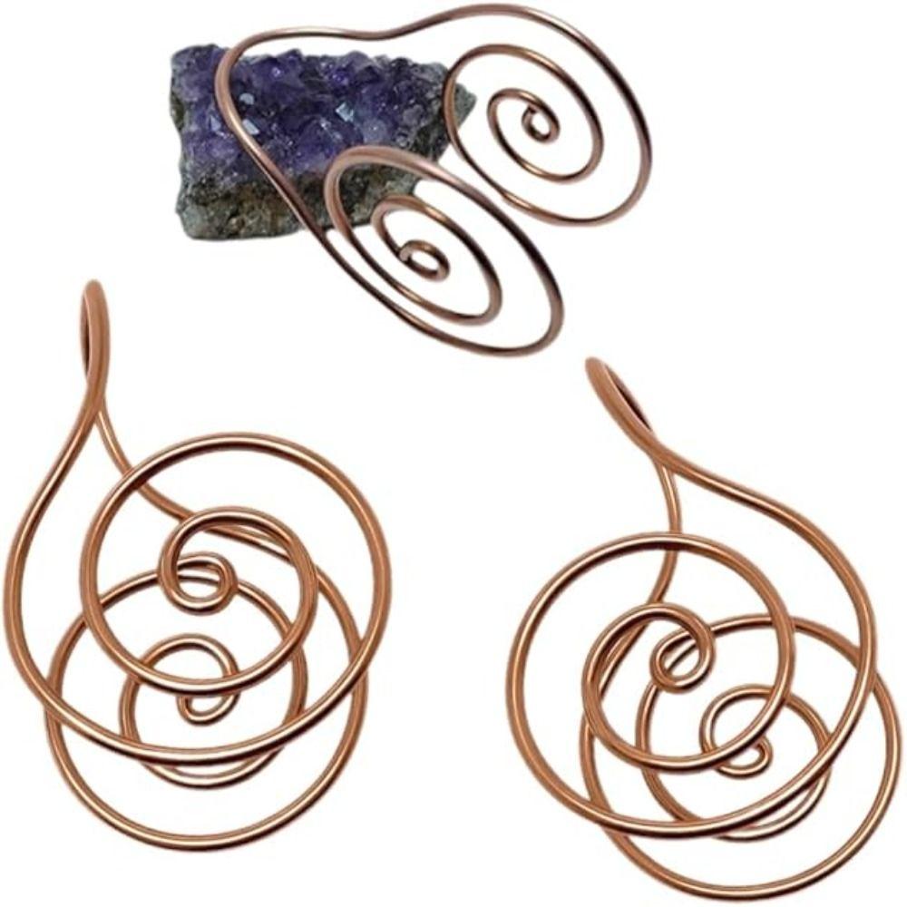Handmade Copper Palm Ring Adjustable Reiki Energy Spiral Hand Ring  for Meditation & Energy Healing