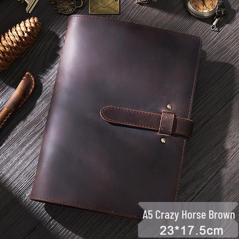 

A5/A6 Vintage Cowhide Zippered Planner and Notebook Binder Blank 96 Pages
