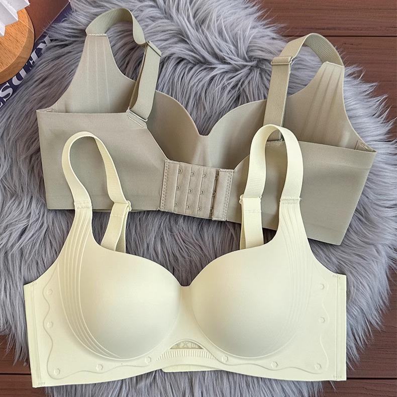 One Piece Seamless Bra for Women Slim with Complementary Breasts Soft Steel Ring Bra Anti Sagging Adjustable Bra