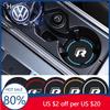 For VW Volkswagen Jetta MK5 Golf New 2PCS Rline R line Logo PVC Silicone Car Coaster Water Cup Slot Non-Slip Pad Drink Mat For V