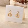 Stainless Steel Geometric Artificial Pearl Earrings 18K Gold-plated Anti Fading Earring for Women Vacation Wedding Jewelry Gifts