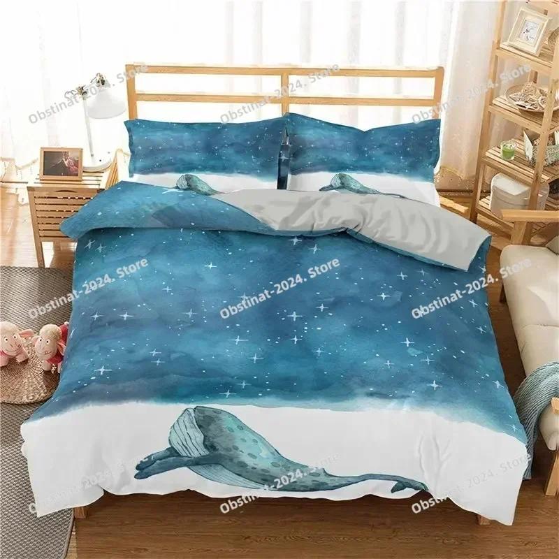 Ocean Dolphin Bedding Set For Kids Adult Boho Style Marine Themed Duvet Cover Soft Microfiber Sea Creatures Bedroom Decor