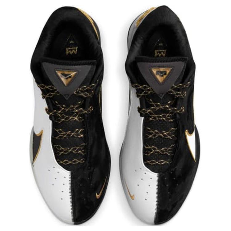 Nike LeBron 22 Anti Slip Wear Resistant Low Top Basketball Shoes Unisex Black White Gold Sneakers HV8454-100