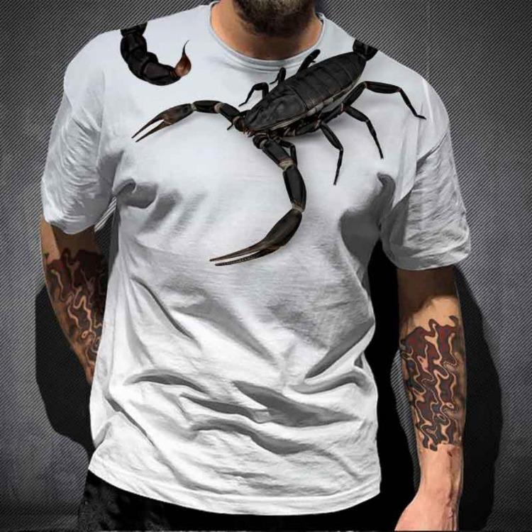 

Trendy Hip-Hop Streetwear Cool 3D Print Scorpion Animal T Shirt Short-Sleeved Tee New Fashion Design M