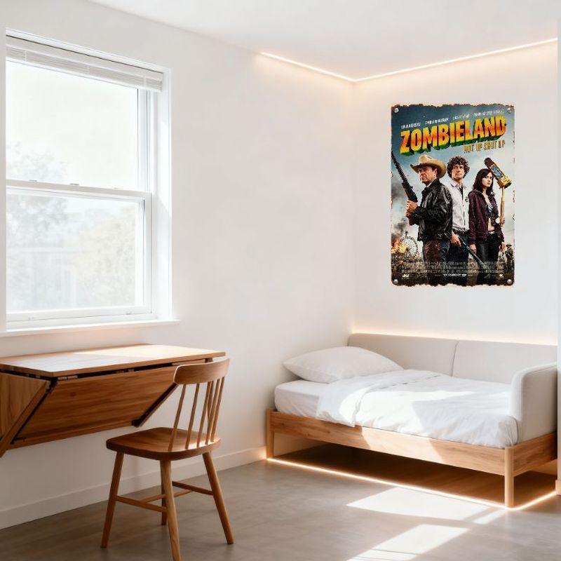 Zombieland Movie Retro Metal Tin Sign Vintage Comedy Horror Poster for Home Bar Cafe Club Man Cave Decor
