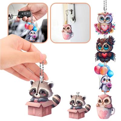 Akrylový roztomilý přívěšek zvířátko Ženy Dívky Dětský Přívěsek Dárek Párty Dárek Dekorace Přívěsek auto zpětné zrcátko