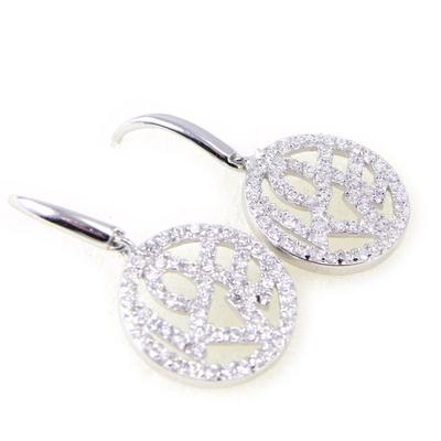 [H0494] - White 'Love' Silver Earrings