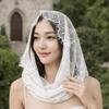 Elegant Black Lace Veil Catholic Spanish Style Bride Mantilla Head Cover Latin Mass Head Covering Wedding
