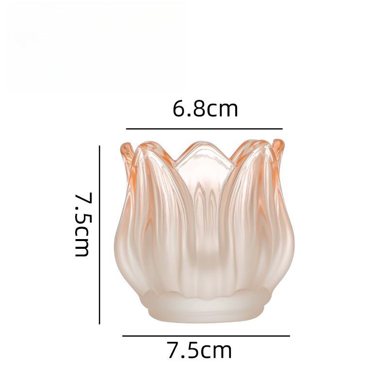 Glass Tulip Candle Cup, Atmosphere Decoration, Photo Prop, Candlestick, Lotus-shaped Candlestick, Candle Utensils
