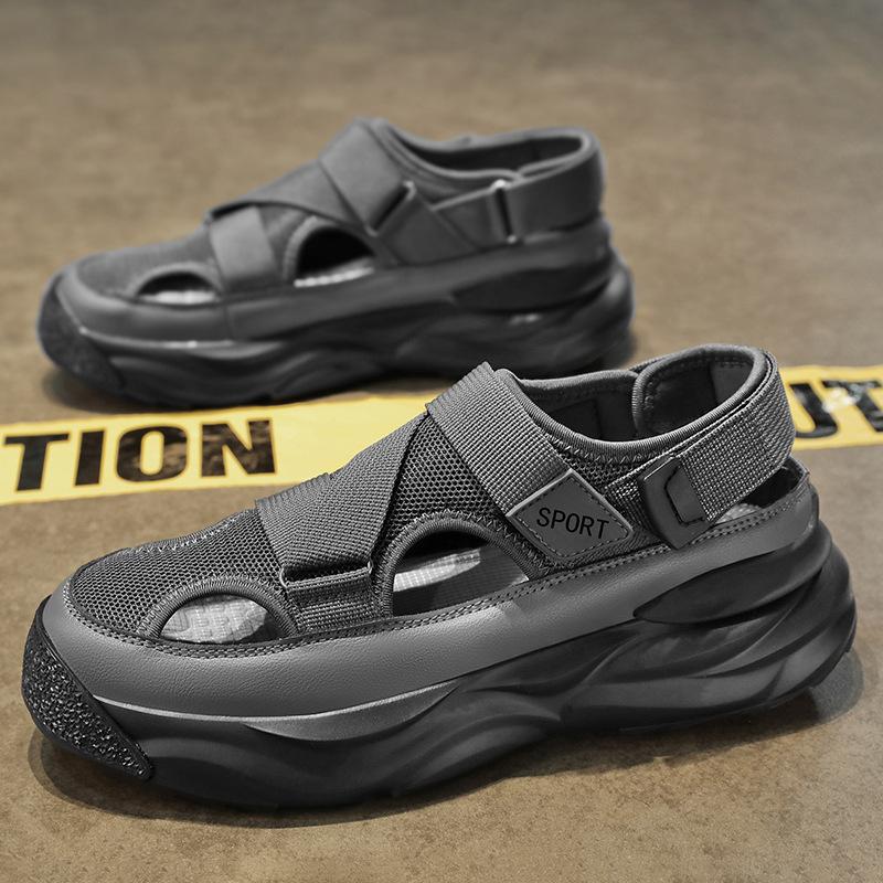 2025 nové pánské sandály ležérní všestranné sandály pro teenagery prodyšné trendy duté cool sandály na suchý zip