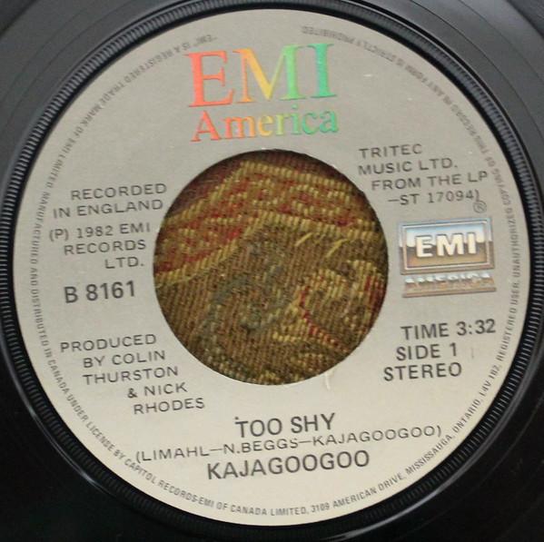 

7inch Record KAJAGOOGOO Too Shy B8161 EMI America 1983 Canada Pop Used