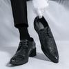 Men Dress Derbys Formal Business Leather Shoes Black Pointed Toe Tuxedo Wedding Shoes Plus Size