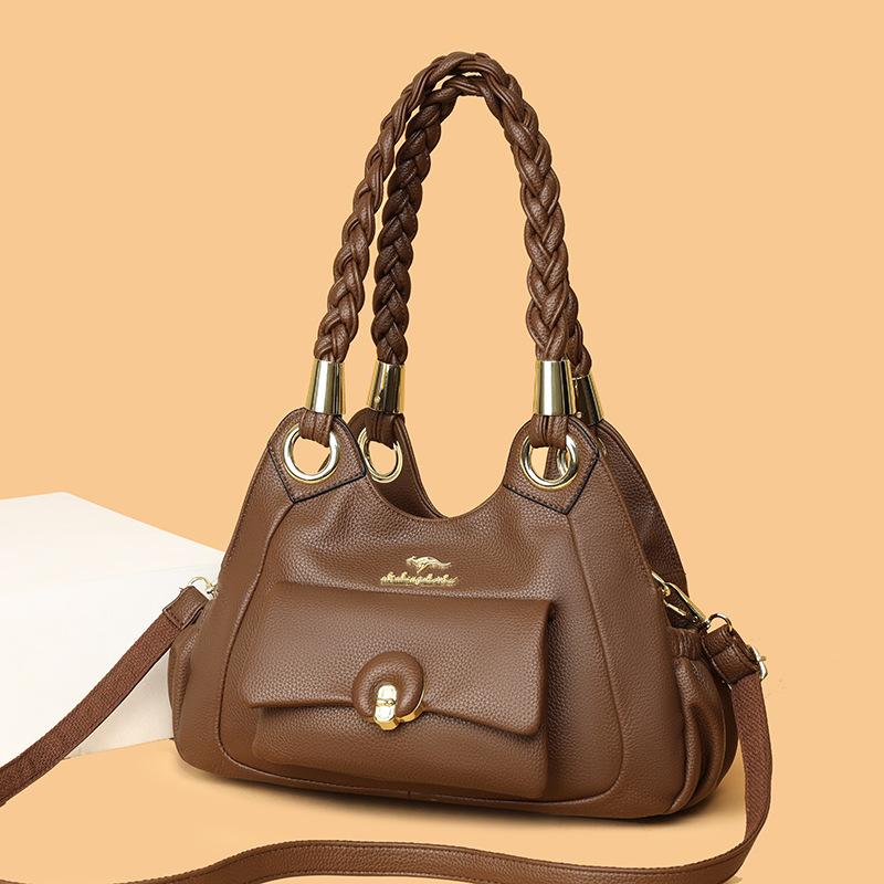 

Новый стиль, стеганая сумка, большая вместительная сумка, сумка-мессенджер, женская, модная, универсальная сумка-тоут коричневый