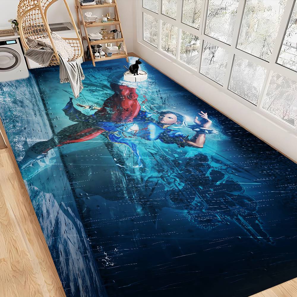 Street Fighter Retro Floor Mat INS Style Soft Bedroom Floor House Laundry Room Mat Anti-skid Household Carpets