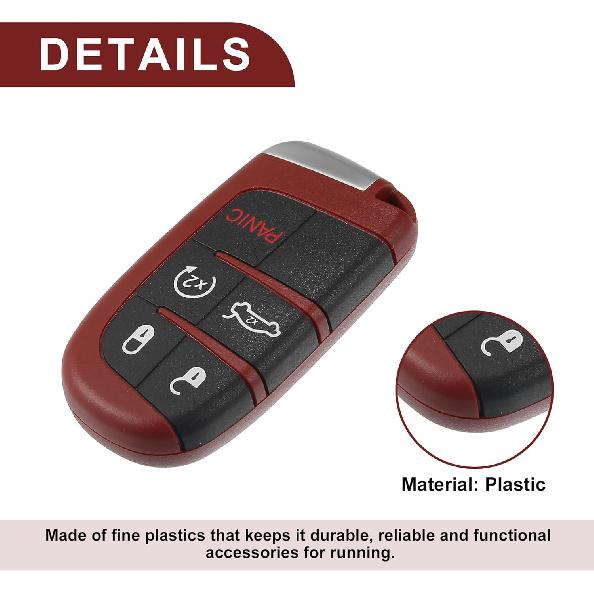 Key Fob Shell Case for Jeep Grand Cherokee 5 Buttons Plastic Replacement | Keyless Entry Remote Control Key Shell Case 1 Pcs for Dodge Challenger