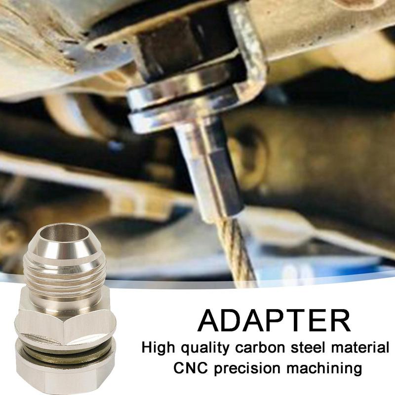 Male Flare Connector Threaded Pipe Adapter Connector Universal Drain Oil Connectors With 2 Washers Carbon Steel Male Pipe