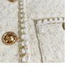 2025 Korean Style Off-White French Tweed Socialite Jacket for Women