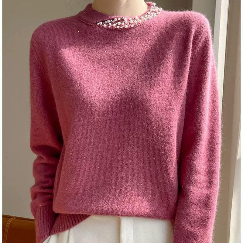 Sweater for Women Autumn Winter Thickened Pullover Warm Knitted Stretchy Long Sleeve Oversize Jumper Tops