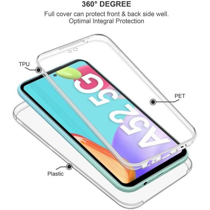 Coque - Samsung - Galaxy A52 5G - Protection 360° - Ultra slim - Transparent