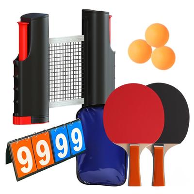 SALUDABLE Table Tennis Tabletop Portable and Ping Pong Ball Set Net, Rackets, Table, Scoreboard,