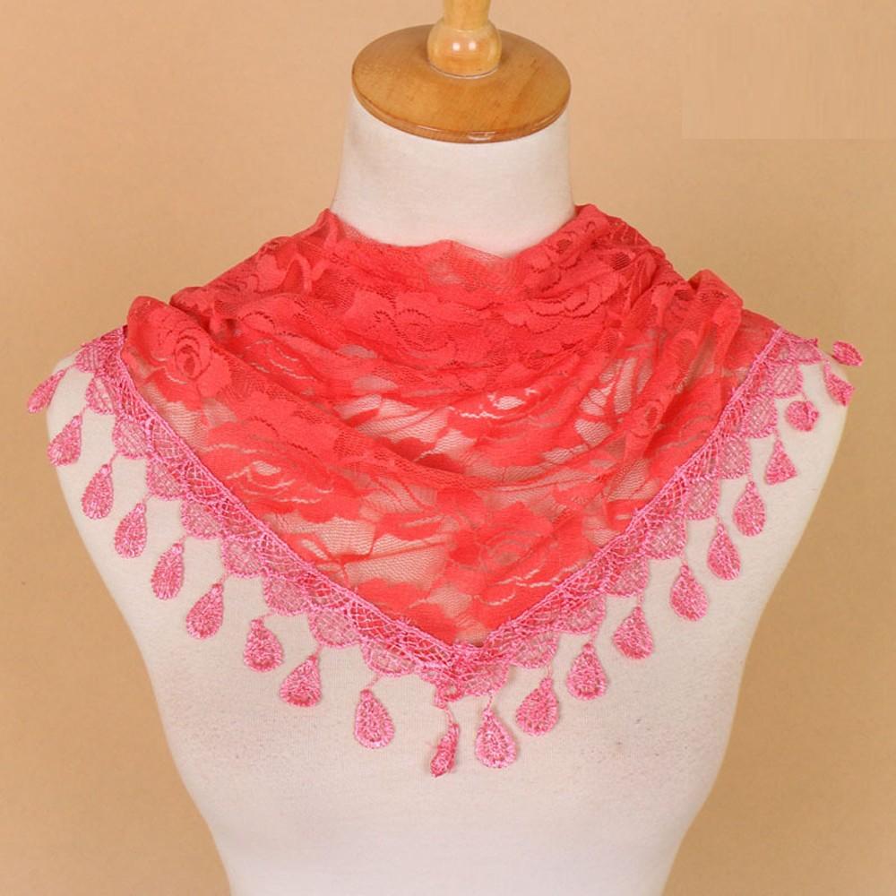 Fashionable Neckerchief Hollow Rose Scarf Lace Scarf