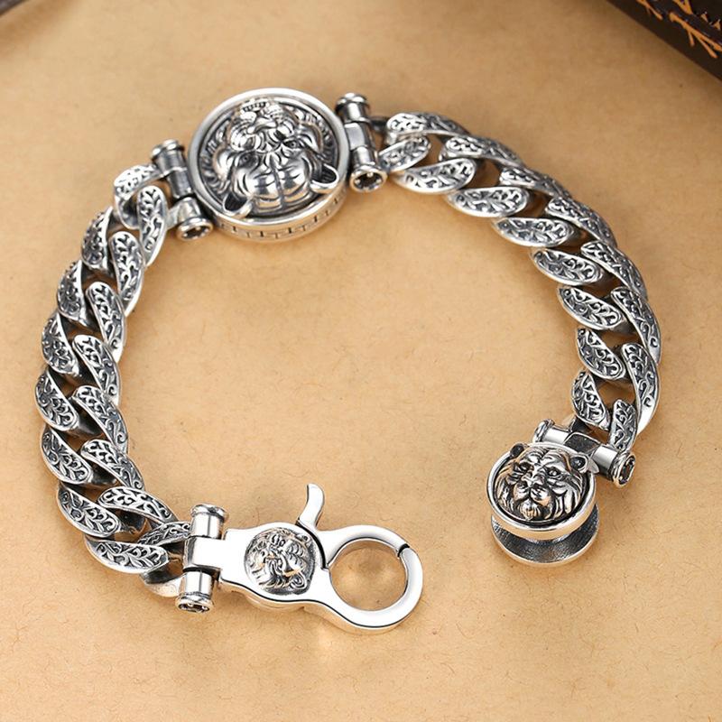2026 Retro Persönlichkeit Tang Cao Rotation Nataljahr Tiger Armband Herren Trendige Männer Tiger Tierkreis Atmosphäre Rau und Verrückt