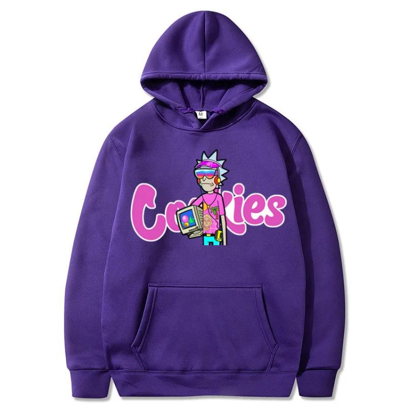 2025 New Anime Cookies Printed Fleece Men's Autumn and Winter Men's and Women's Sweatshirts Hoodies