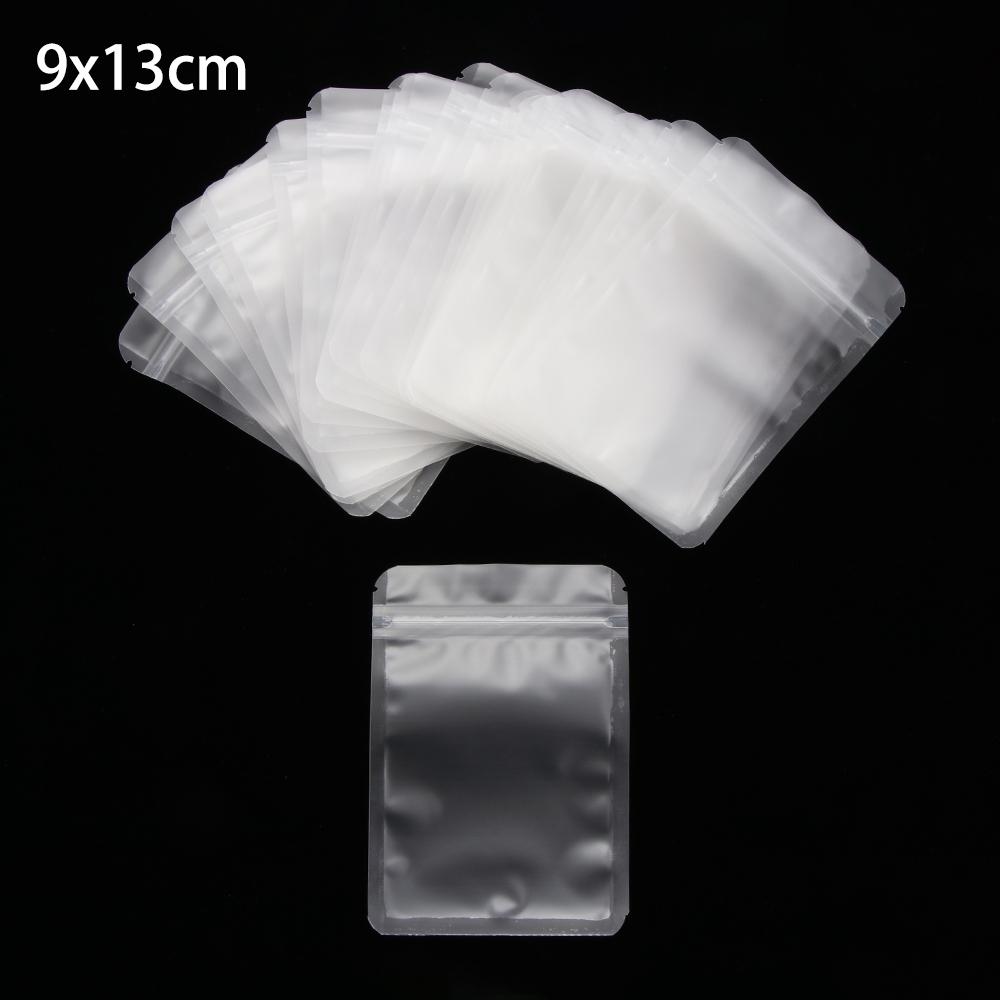 20Pcs Matte Zipper Bag Aluminum Foil Hologram Food Pouch Small Water Proof Zipper Reclosable Self Seal Pouch Packaging Bag