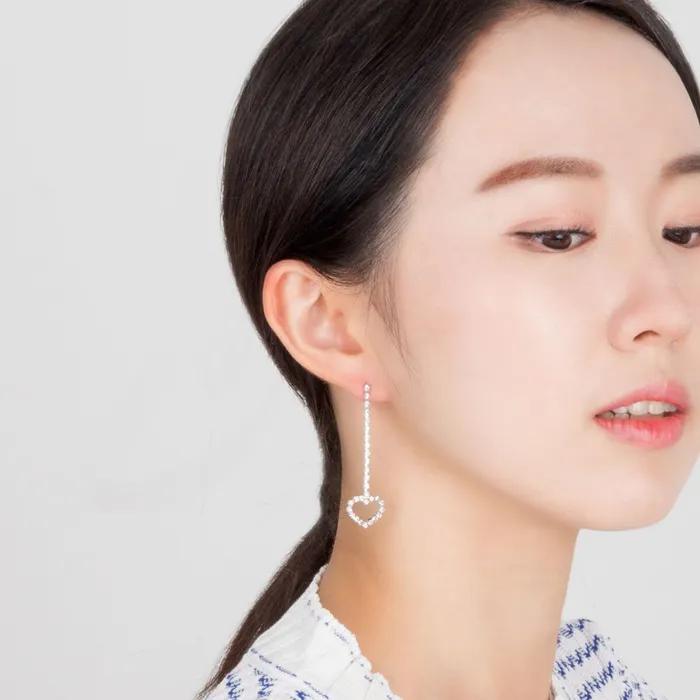 Heart Bling Long Earring