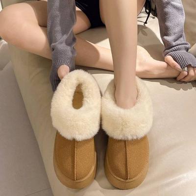 Snow Boots Women's Fur Integrated 2025 New Women's Winter Piled Thickened Heightened Thick-soled Short Boots Cotton Shoes