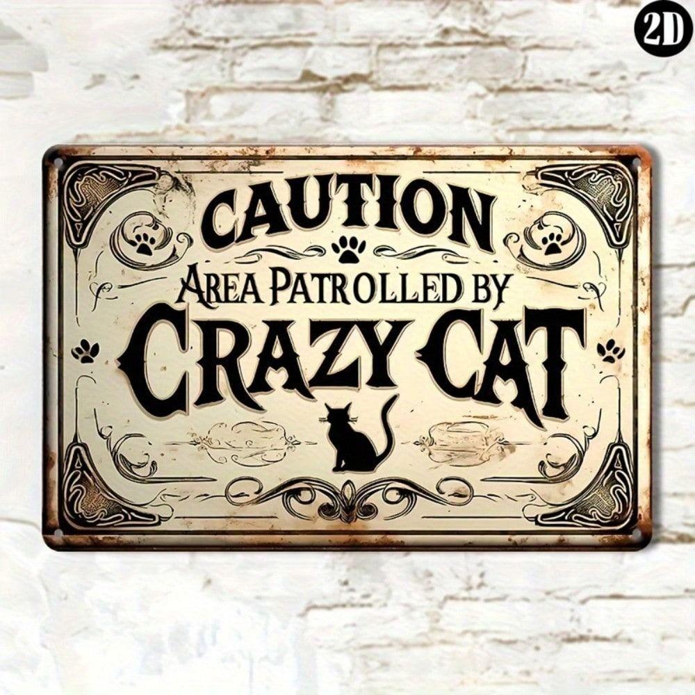 Vintage Cat Metal Sign Wall Art For Home Bar Garden