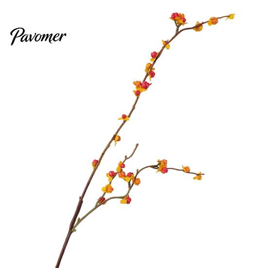 Flexible Faux Berry Stems Long Artificial Bittersweet Branches, Fall for Vase, Plants Fake Orange Berries Vase Branches Thanksgiving Table