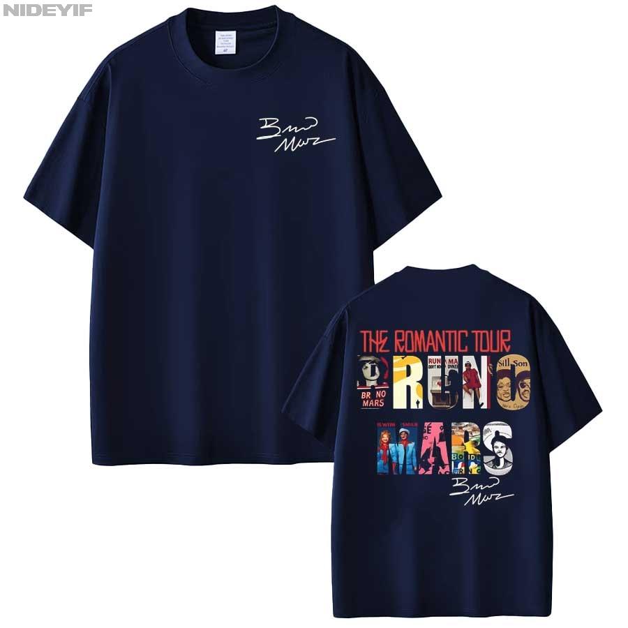 Bruno Mars The RoUnisextic Tour 2026 Album Cover T shirt for Unisex Women Hiphop Streetwear Oversized Tops 100 Cotton TShirt 03236