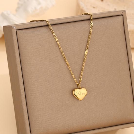 Heart Jewelry Set Golden Heart Necklace Hoop Earrings Set Birthday Anniversary Wedding Gifts