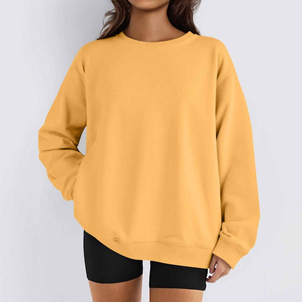 Women Winter Tops Women's Long Sleeve Sweatshirt Casual Crewneck Loose Fit Pollover Fleece Tops