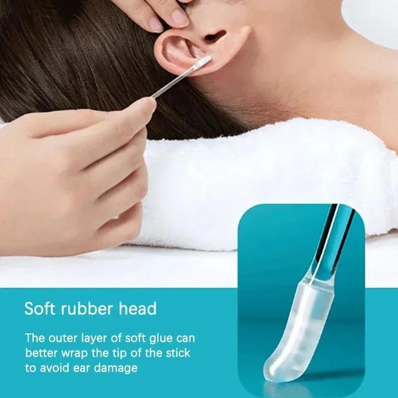 Sticky Ear Wax Cleaner Tool Safe Gentle Ear Digging Spoon Cotton Swabs Ear Pick Kit for Ear Canal Cleaning Not Hurt