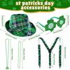 StPatrick Day Celebration Costume Hat Shamrock Glasses Suspenders Braces Necklace Festival Party Props Irish Accessories