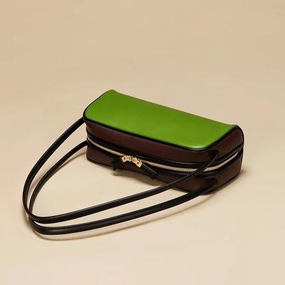 Stern mit dem gleichen Stil P Haus kontrastierende Farben 25 Frühling und Sommer Laufsteg neue Ledertasche Europäisches und amerikanisches Nischen-Design High-End-Rindsleder-Tasche