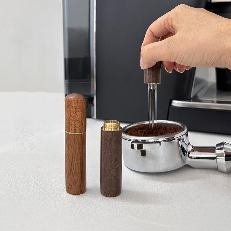 6 Needle Coffee Powder Tamper Espresso Coffee Stirrer Coffee Accessories Wood Handle Distributor Cafe Tool Barista