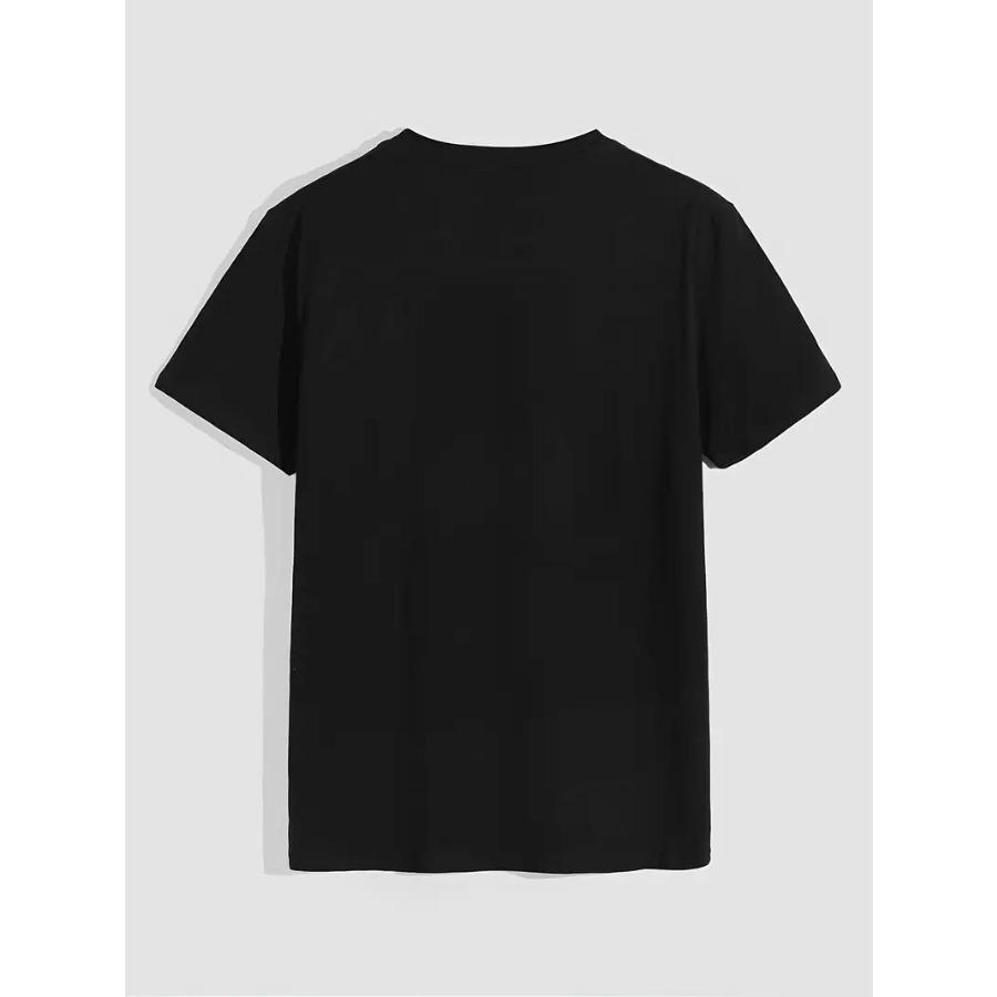 Star In A Circle Print T Shirt, Tees for Men, Casual Short Sleeve T-shirts for Summer