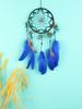 Creative Blue Feather Dream Catcher Wind Chime Hand-woven Car Pendant Holiday Birthday Gift Garden Bedroom Home Hanging Ornament