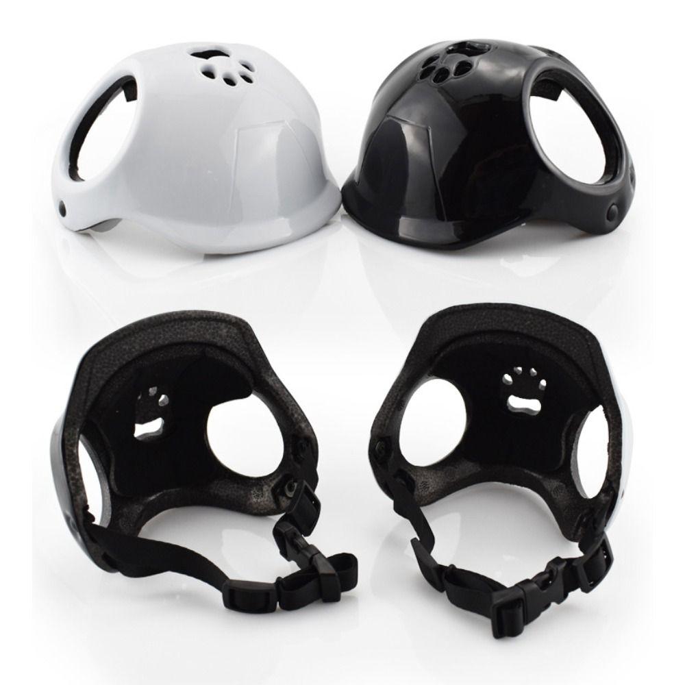 Mit Ohrlöchern Haustier Motorrad Kopfbedeckung Einfarbige Welpen Sicherheitshelm Haustier Lokomotive Helm Katze