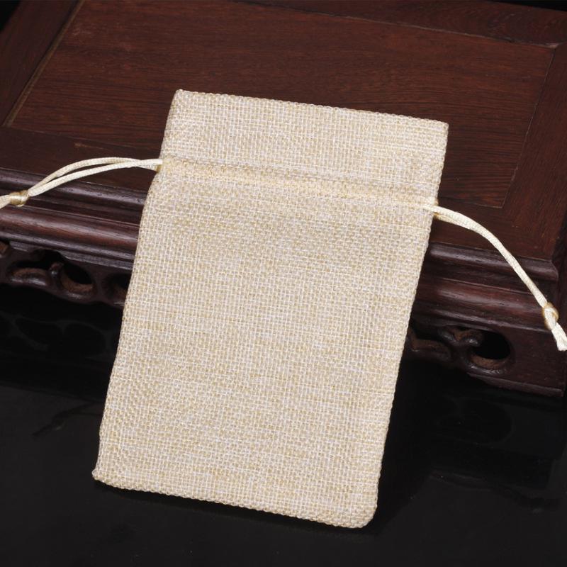 Custom Printed Linen Drawstring Sachet Bag for Jewelry Packaging and Storage