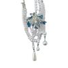 French Light Luxury White Flower Pearl Crystal Fringed Necklace Niche Design Collarbone Chain Temperament Small Fragrant Neck Chain