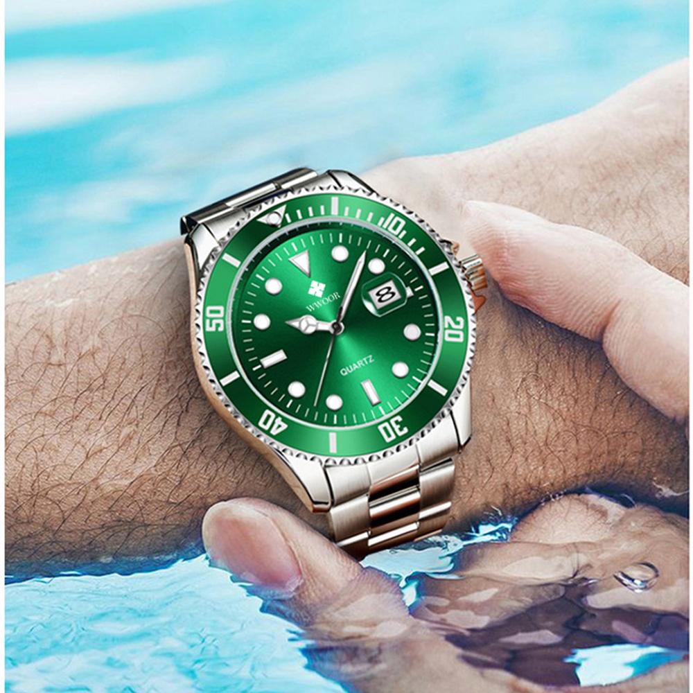 WWOOR Topmarke Luxusmode Herrenuhren Wasserdicht Datum Quarz Uhr Sportuhr für Herren Armbanduhr