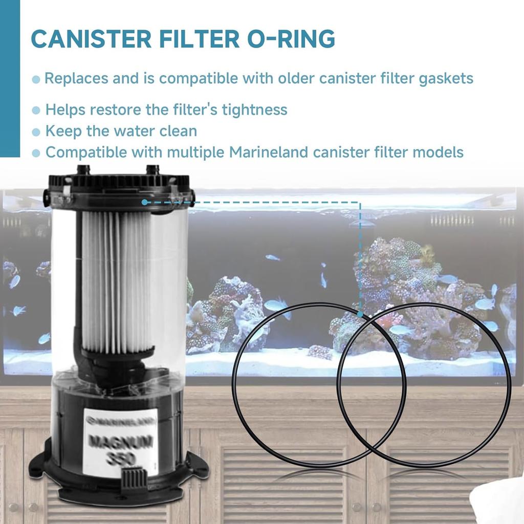 (4-Pack) 14130 / PR1413 O-Ring Cover Seal Suitable for Marineland Magnum 200, 220, 330, 350 Canister Filters, Replacement for Filter Cartridge Seals